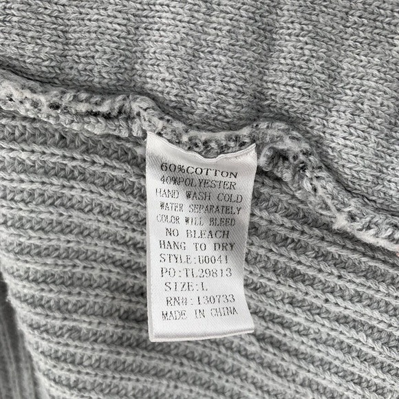 Umgee Textured Waterfall Open Front Cozy Style Cardigan Grey Sweater Womens Lg - Picture 10 of 10